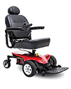 red jazzy elite es portable electric wheelchair by pride mobility raleigh durham medical