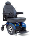 blue jazzy elite 14 electric wheelchair by pride mobility raleigh durham medical