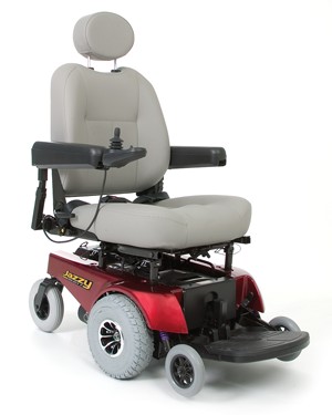 red jazzy electric wheelchair by pride mobility select  7